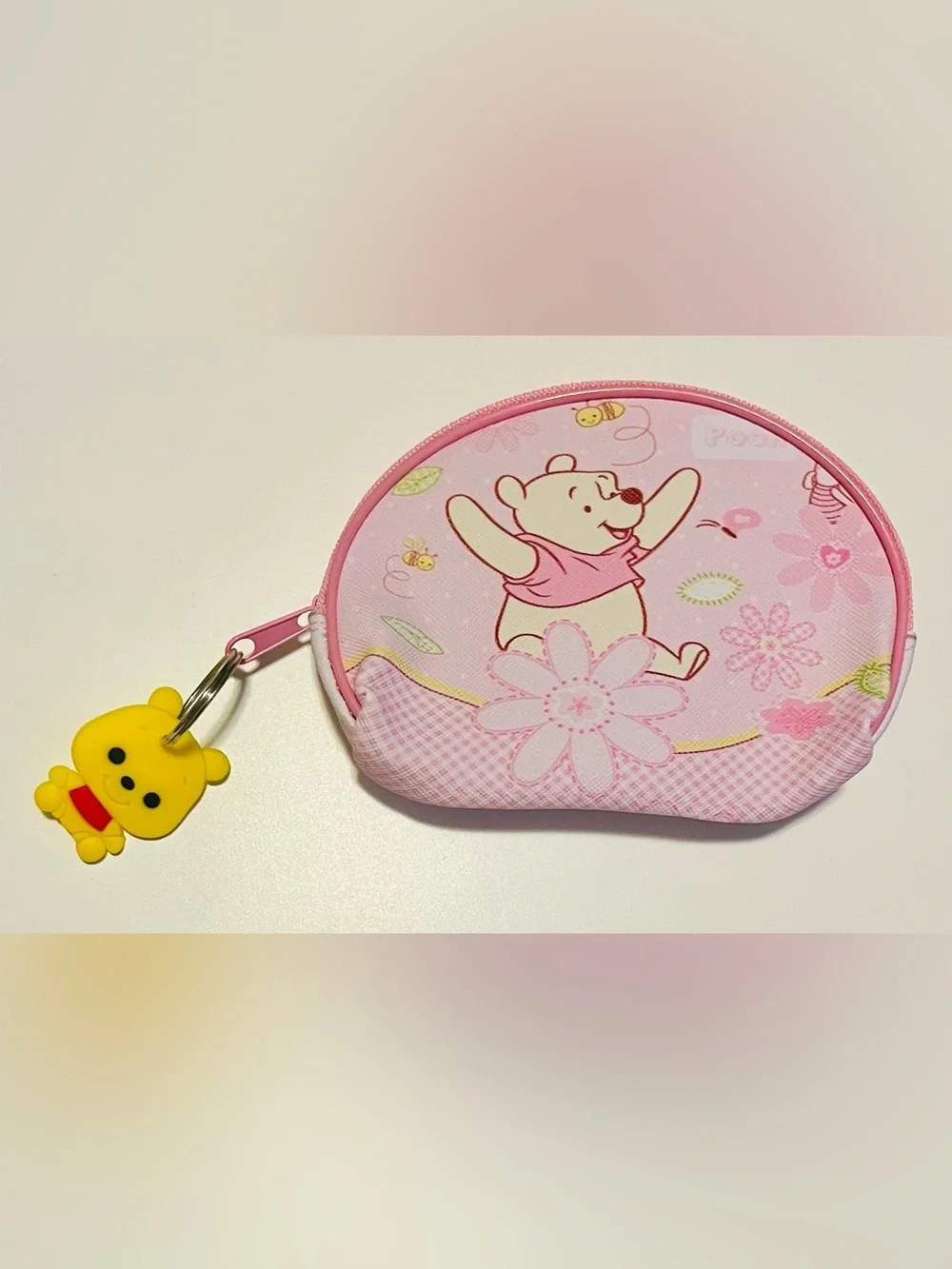 Winnie the Pooh Pink Floral Coin Purse with Charm